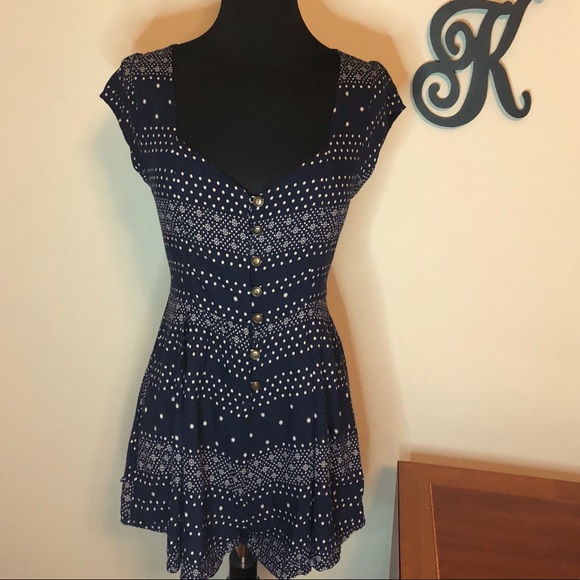 Navy blue patterned romper - Picture 2 of 6